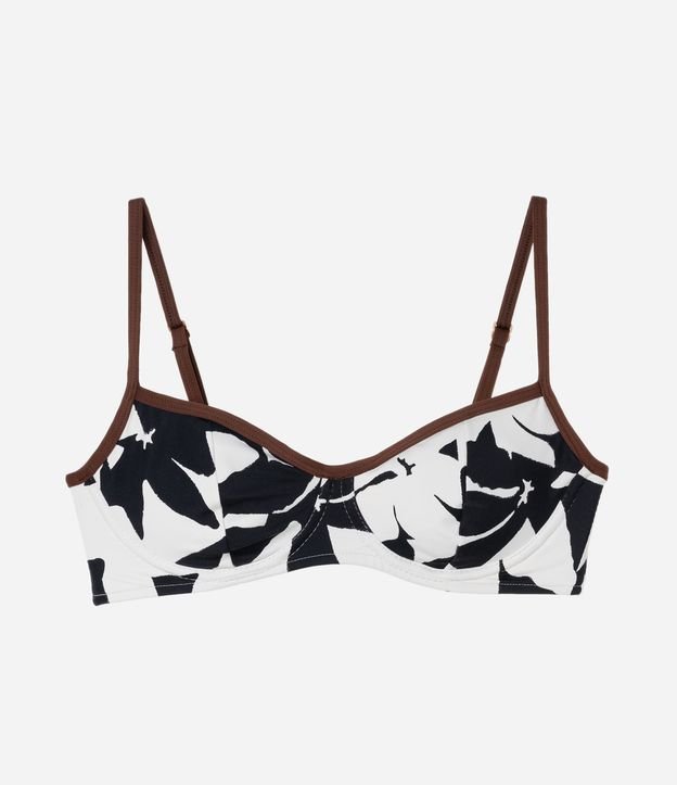 Biquíni Top Meia Taça com Estampa Floral Bicolor