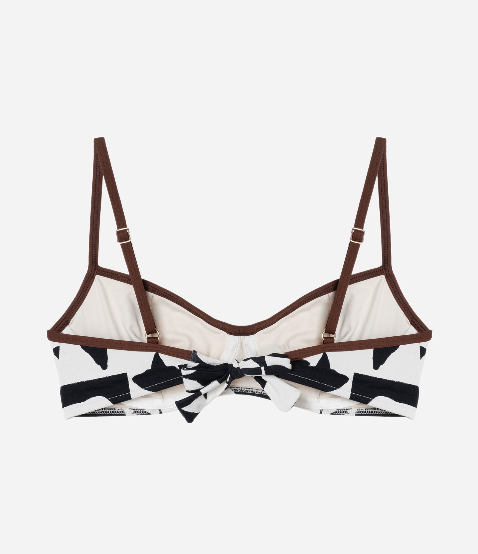 Biquíni Top Meia Taça com Estampa Floral Bicolor Preto/Branco 6