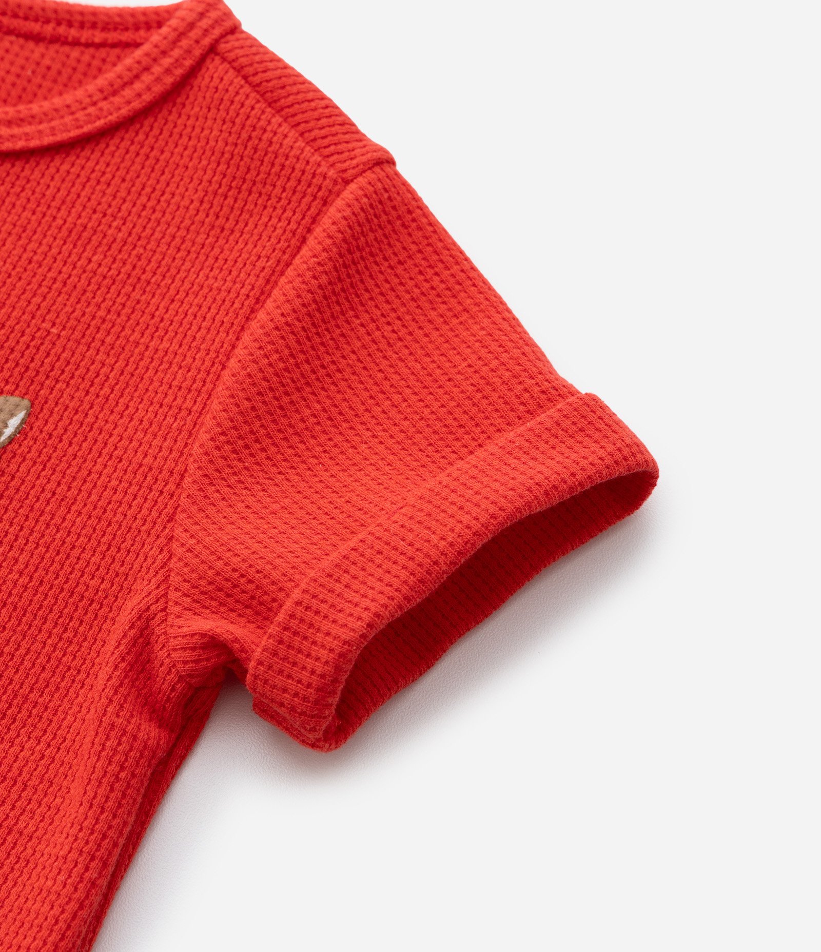 Macaquinho Infantil Texturizado com Estampa Cachorrinho - Tam 0 a 18 meses Vermelho 5