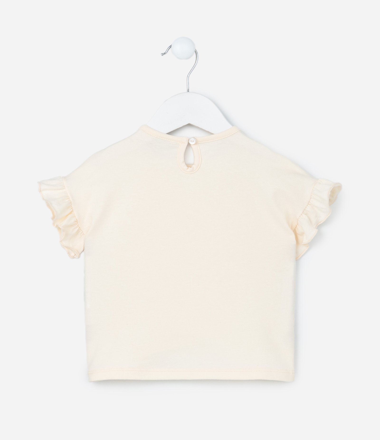 Blusa Infantil com Laço Grande em Broderie - Tam 0 a 18 meses Bege 3
