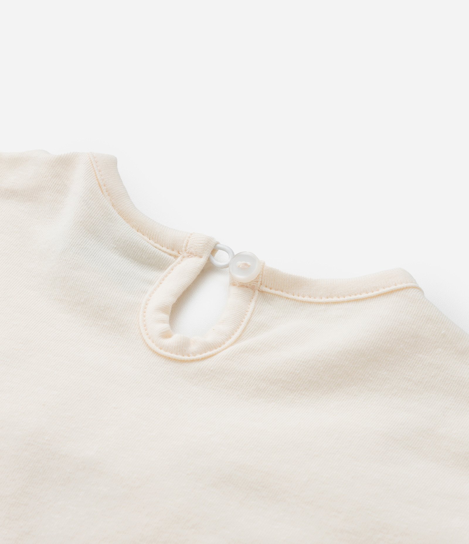 Blusa Infantil com Laço Grande em Broderie - Tam 0 a 18 meses Bege 5