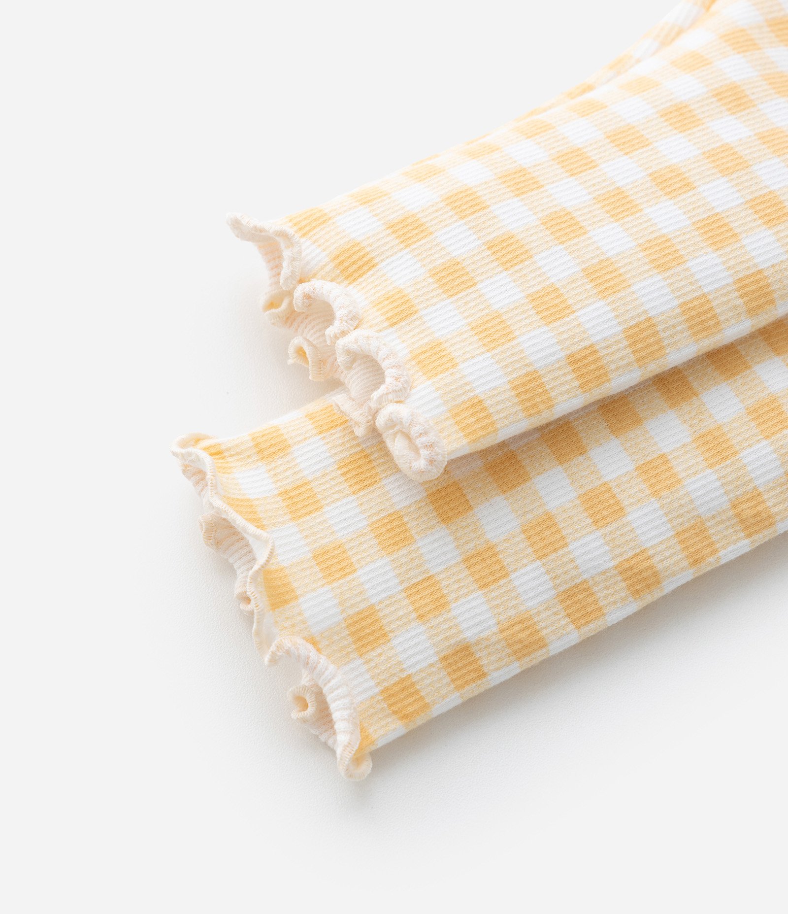 Calça Legging Infantil com Estampa Xadrez Vichy - Tam 0 a 18 meses Amarelo 5