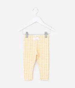 Calça Legging Infantil com Estampa Xadrez Vichy - Tam 0 a 18 meses
