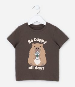 Camiseta Infantil com Estampa Capivara Be Cappy - Tam 1 a 6 Anos