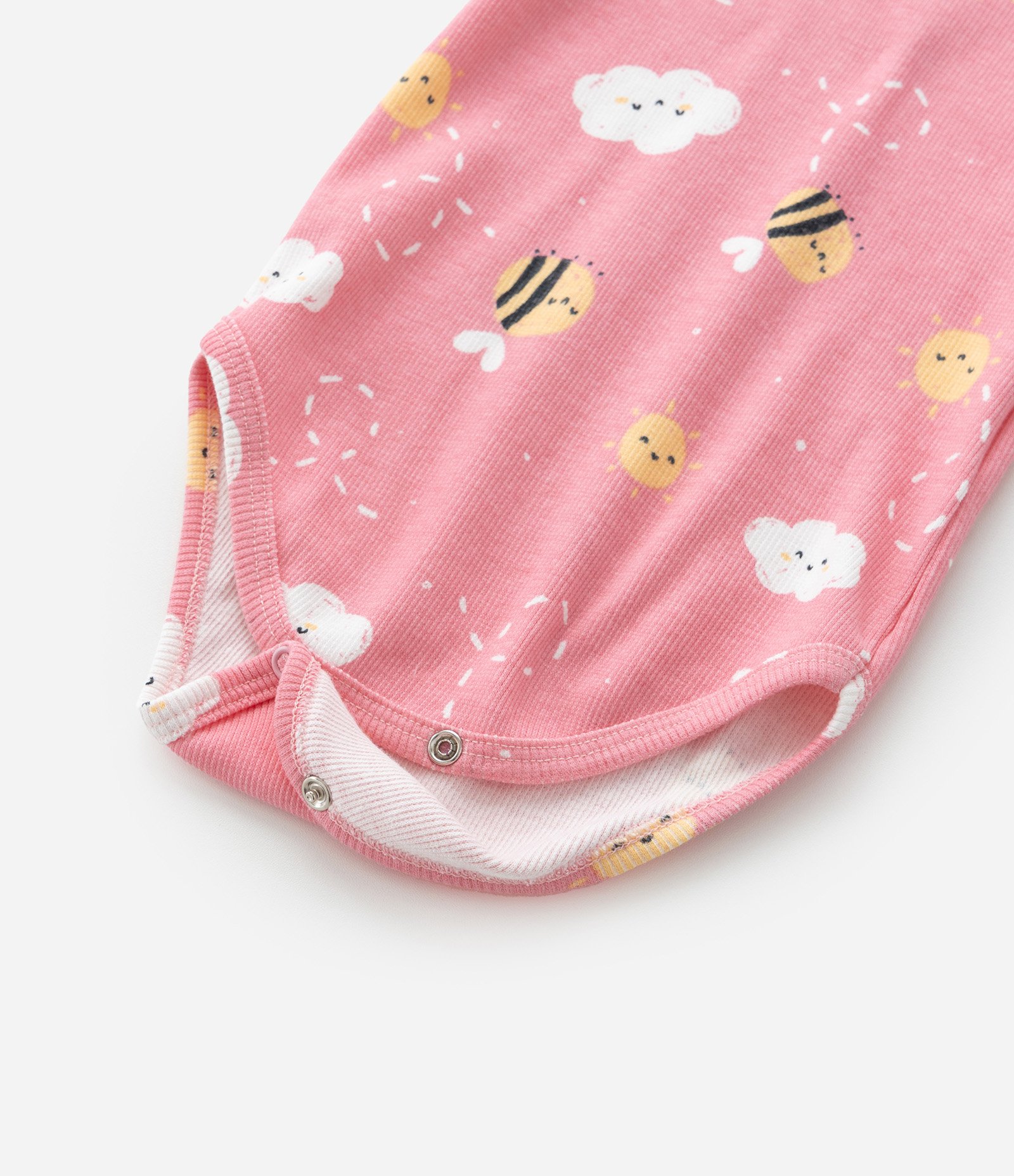 Body Infantil em Ribana com Estampa Abelha - Tam RN a 18 meses Rosa 7