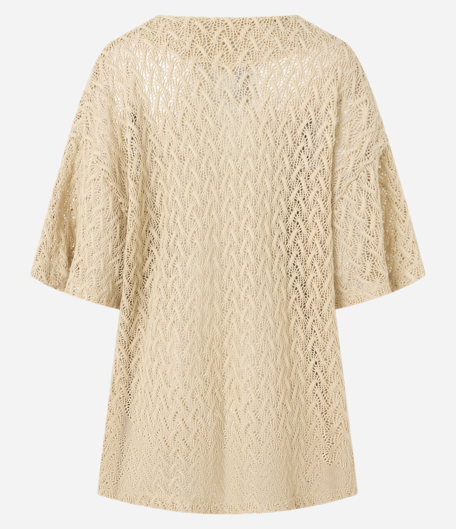 Kimono em Renda com Manga Curta Bege 7