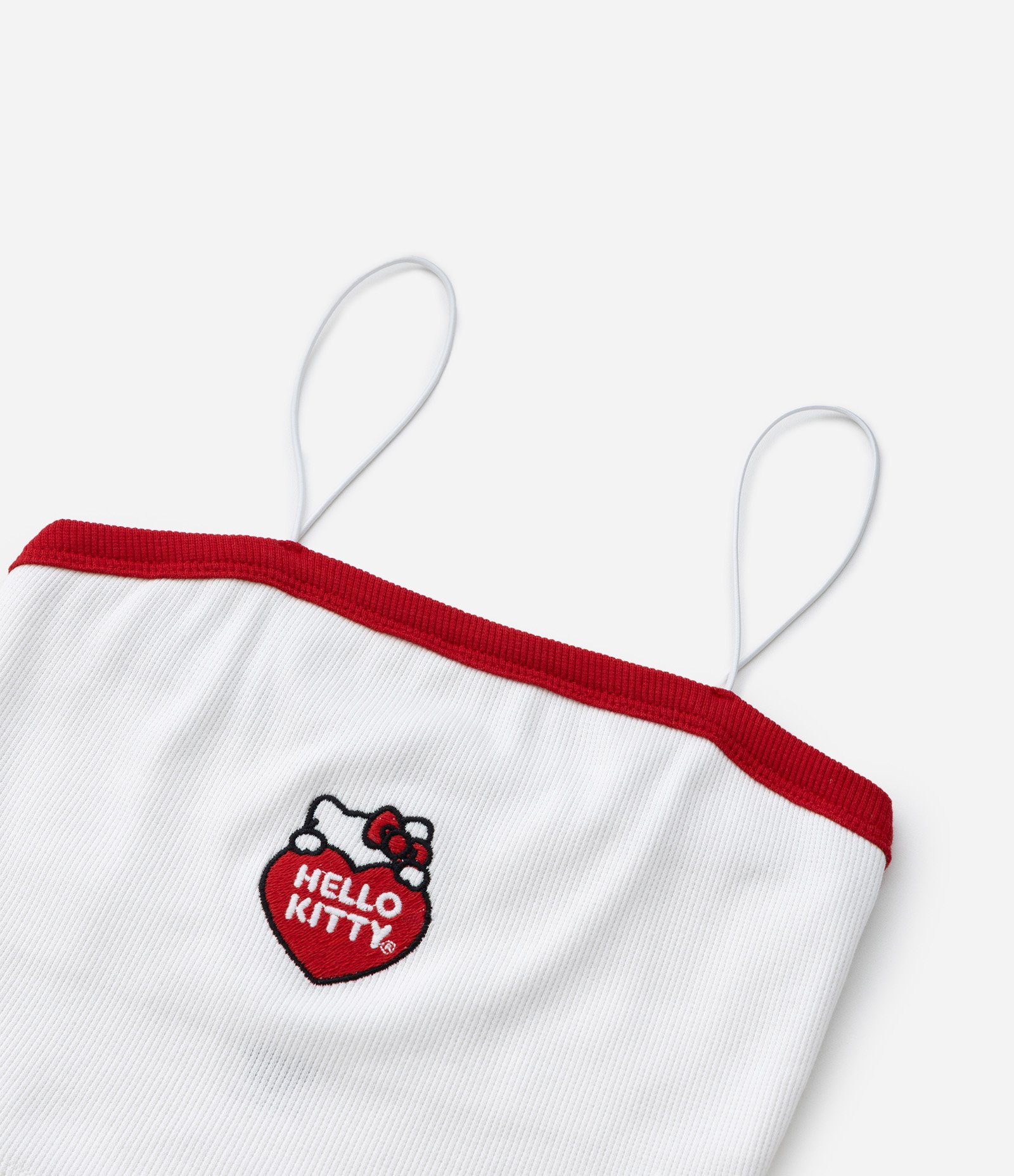 Blusa Infantil em Ribana com Bordado Hello Kitty - Tam 5 a 14 Anos Branco/Vermelho 5