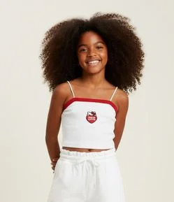Blusa Infantil em Ribana com Bordado Hello Kitty - Tam 5 a 14 Anos