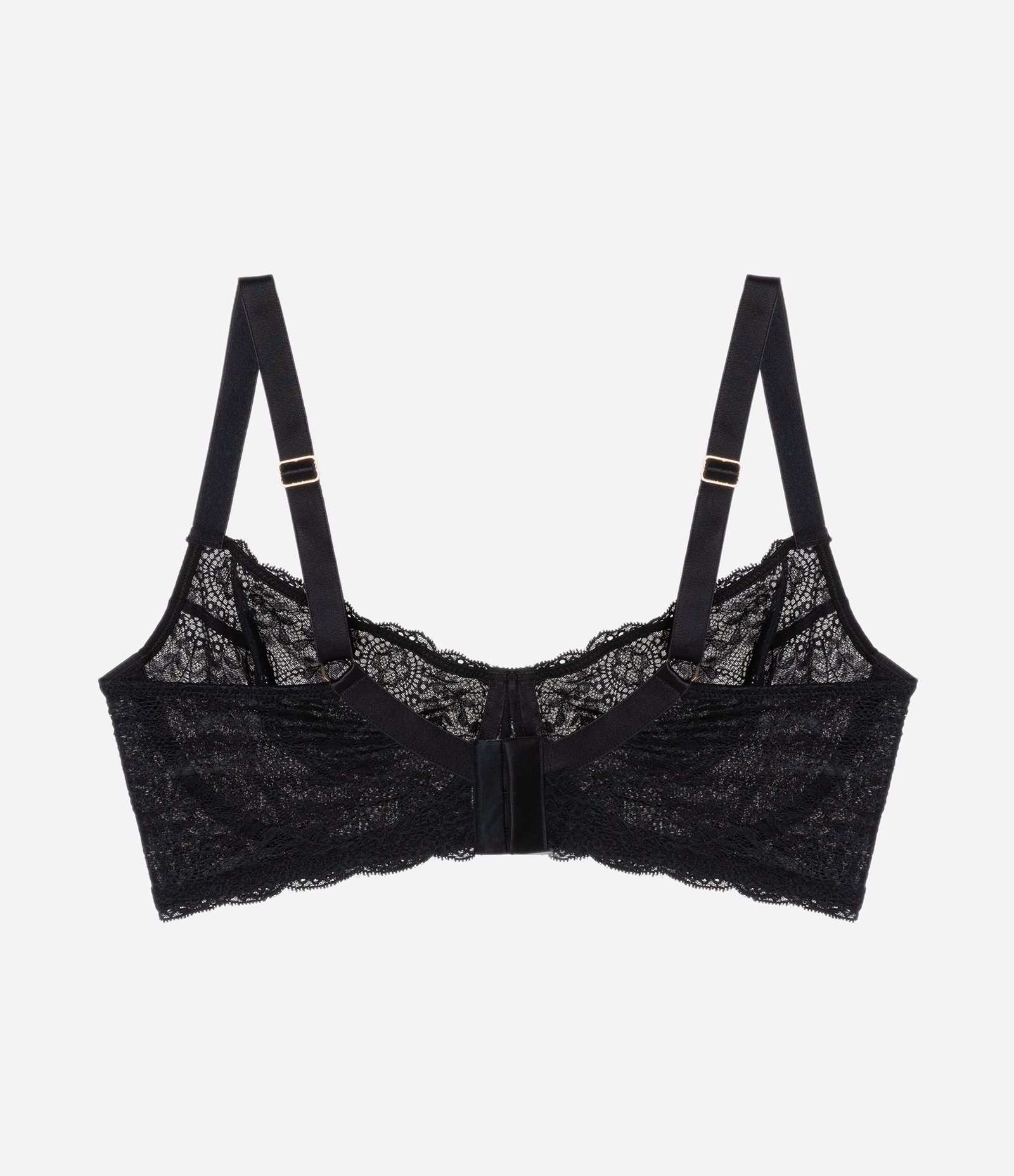 Sutiã Meia Taça Com Aro Sem Bojo Renda Curve & Plus Size Preto 5