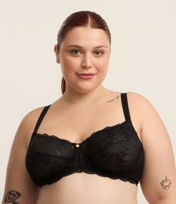 Sutiã Meia Taça Com Aro Sem Bojo Renda Curve & Plus Size