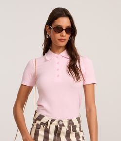Blusa em Ribana com Gola Polo