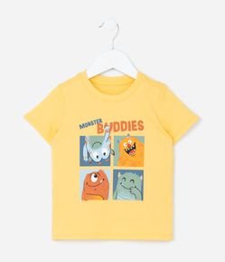 Camiseta Infantil com Estampa 4 Monstrinhos - Tam 1 a 6 Anos