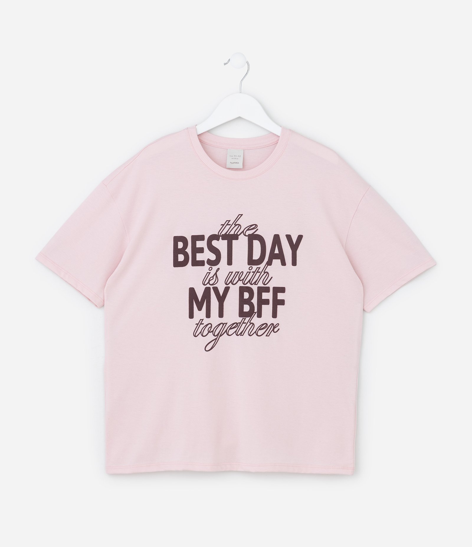 Camiseta Infantil com Lettering My Bff - Tam 5 a 14 Anos Rosa 1