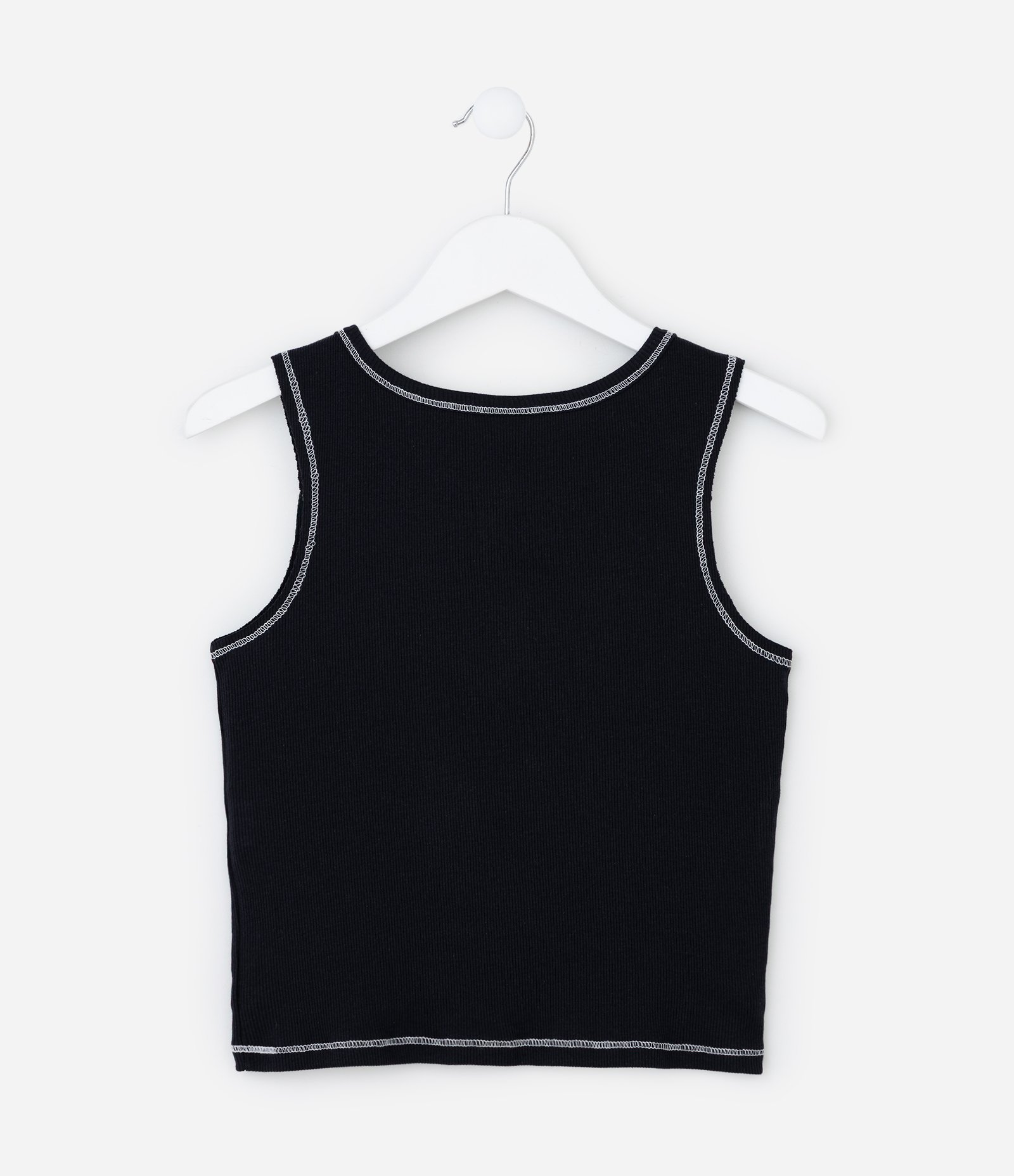Regata Infantil em Ribana com Lettering 96 - Tam 5 a 14 Anos Preto 2