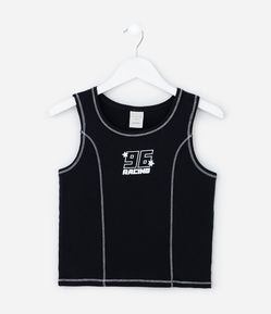 Regata Infantil em Ribana com Lettering 96 - Tam 5 a 14 Anos