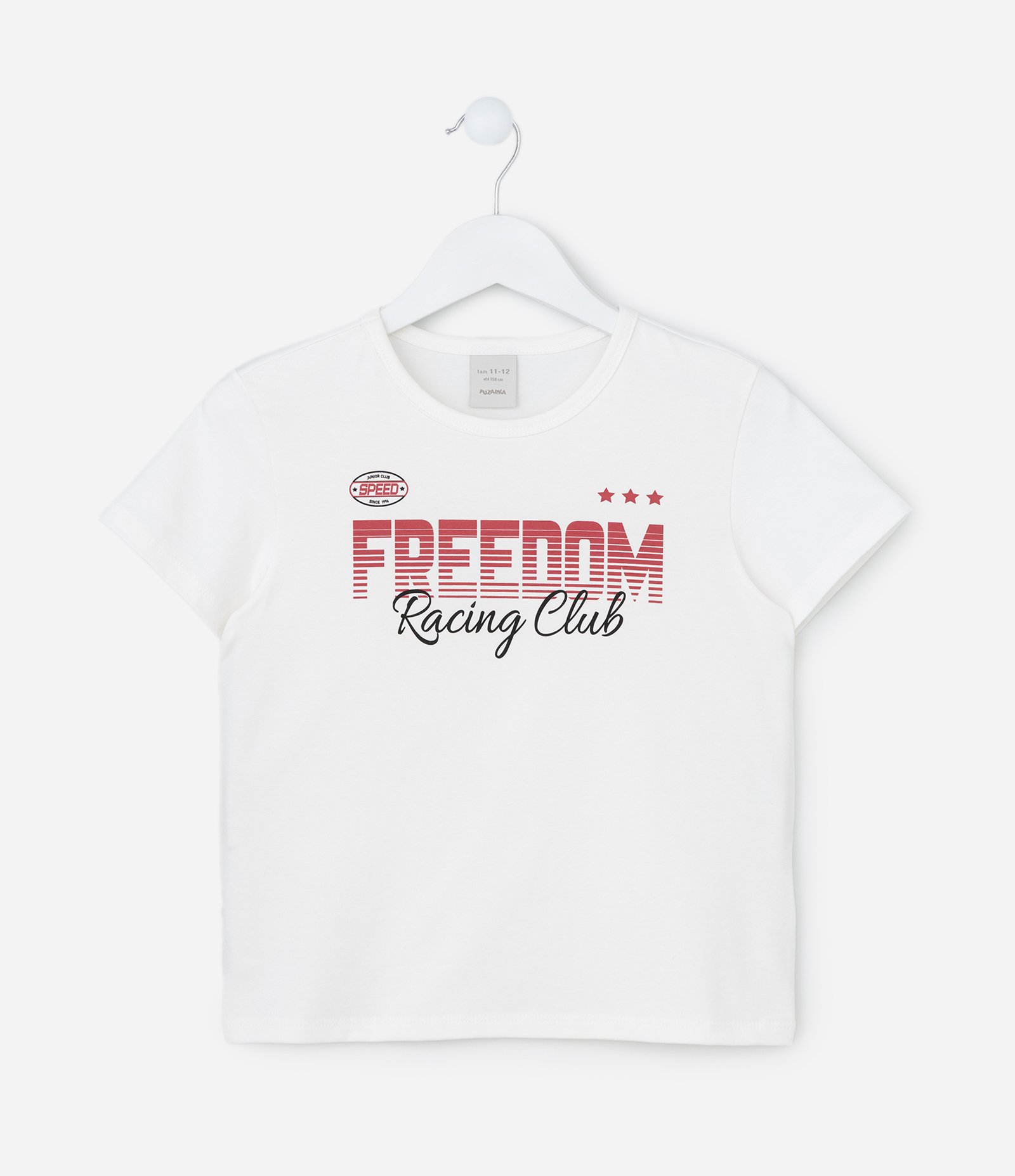 Camiseta Infantil com Lettering Freedom - Tam 5 a 14 Anos Branco 1