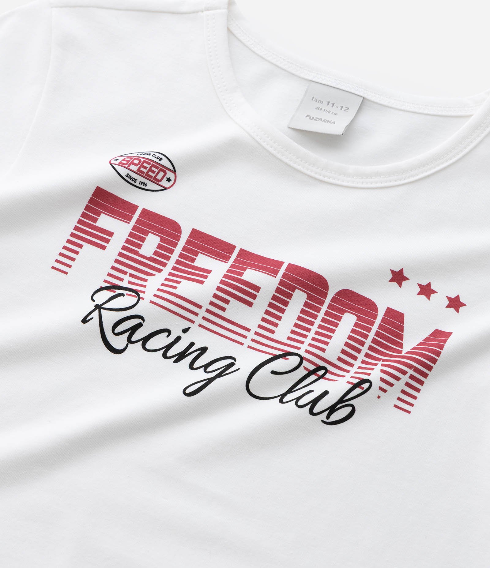 Camiseta Infantil com Lettering Freedom - Tam 5 a 14 Anos Branco 4