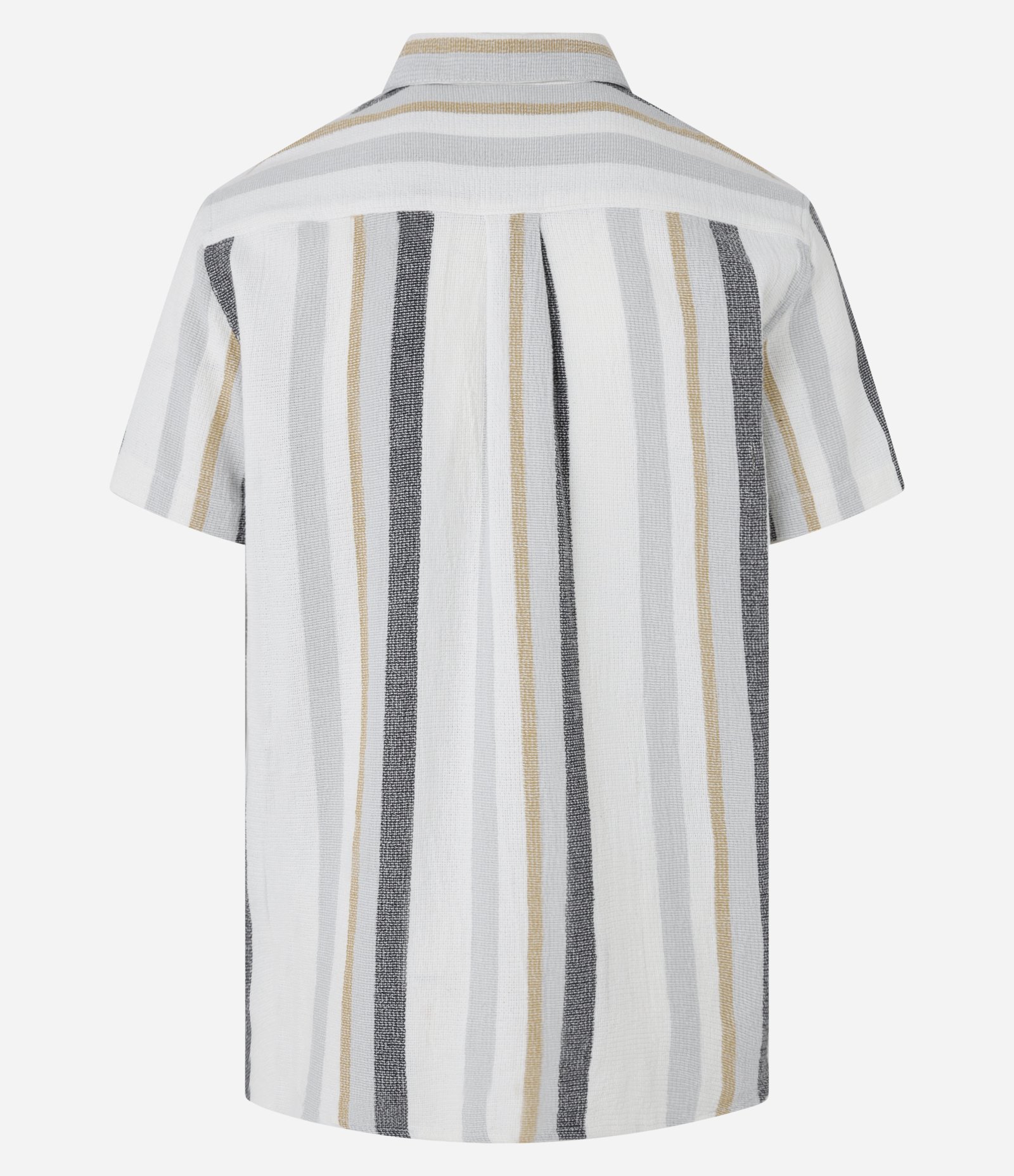 Camisa em Algodão Texturizada com Listras Cinza/Amarelo queimado/Off White/Chumbo 7