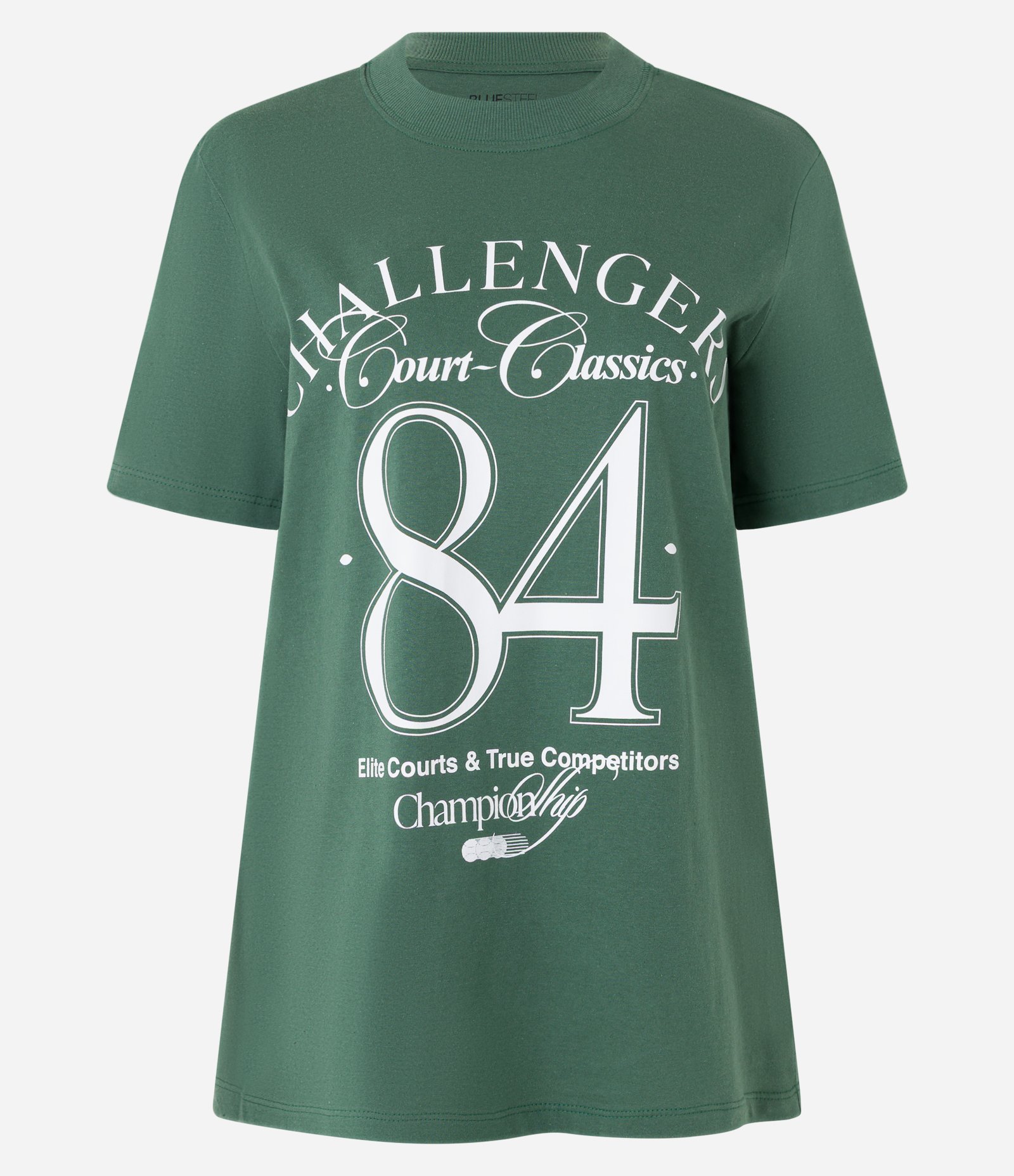 Camiseta Alongada em Algodão com Estampa Challengers 84 Verde 4