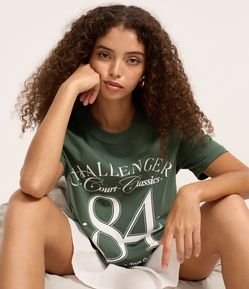 Camiseta Alongada em Algodão com Estampa Challengers 84