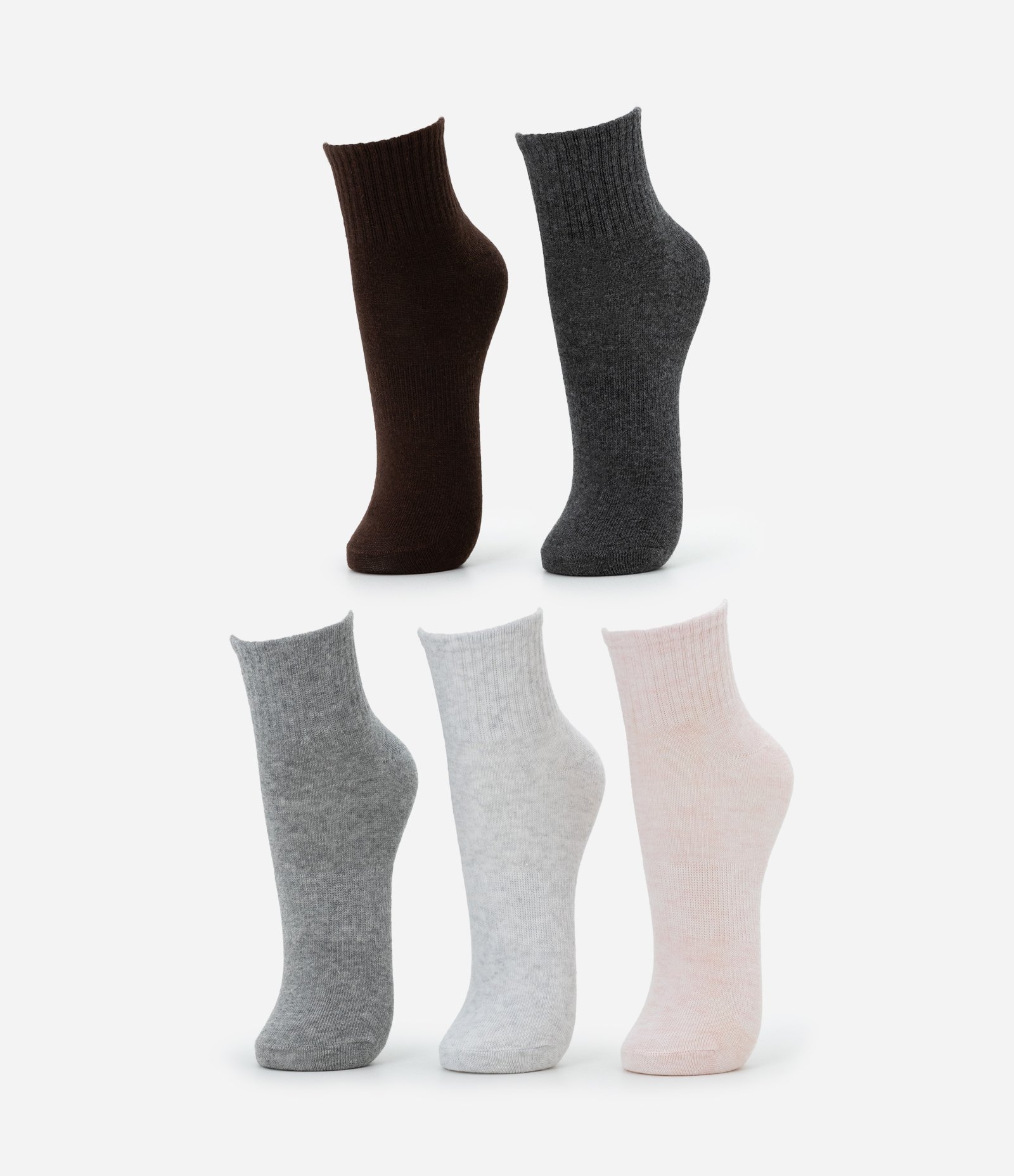 Kit 05 Meias Cano Médio Esportivas em Algodão Multicores 1