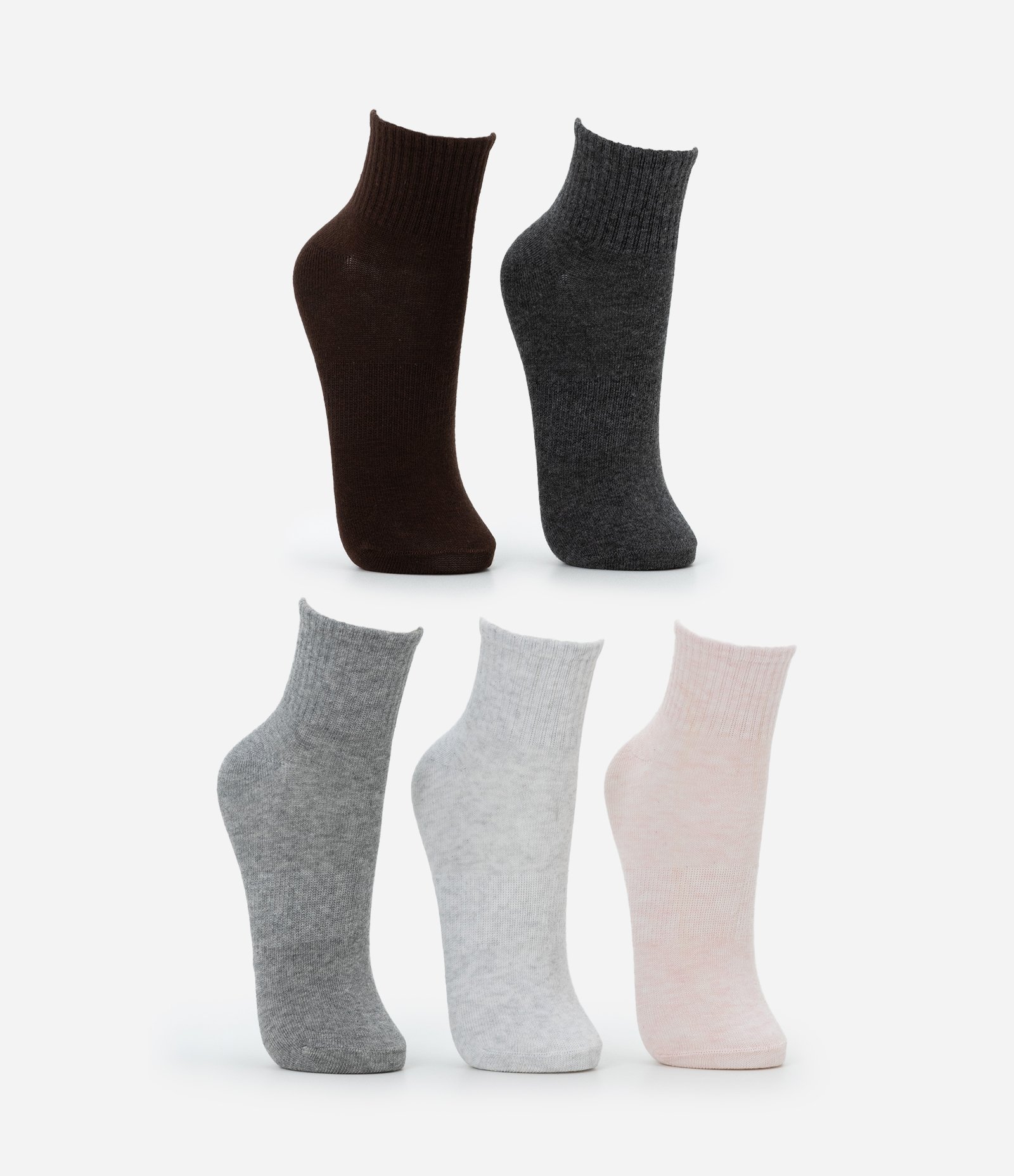 Kit 05 Meias Cano Médio Esportivas em Algodão Multicores 2