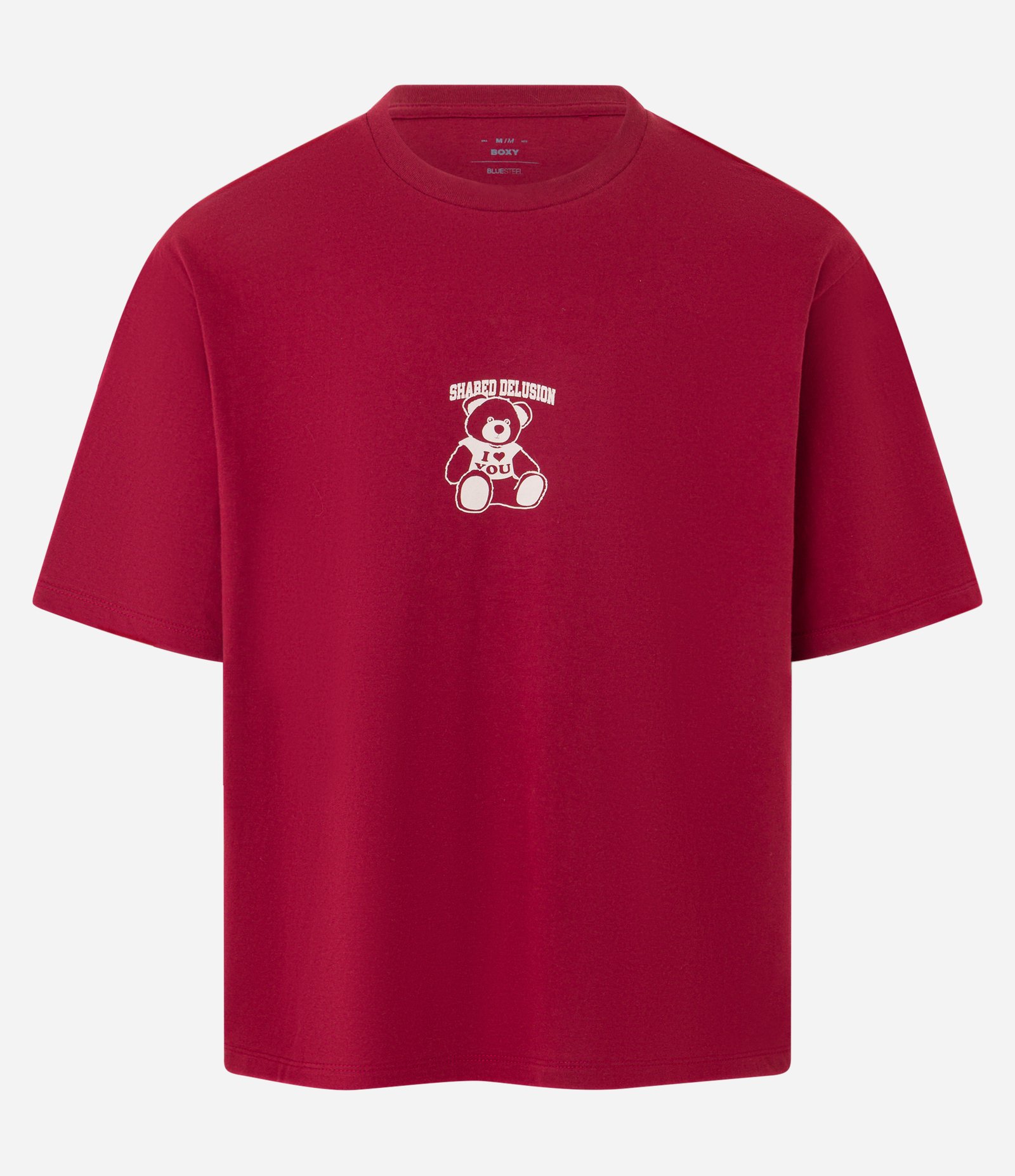 Camiseta Boxy em Algodão Estampa de Urso Shared Delusion Vermelho 4