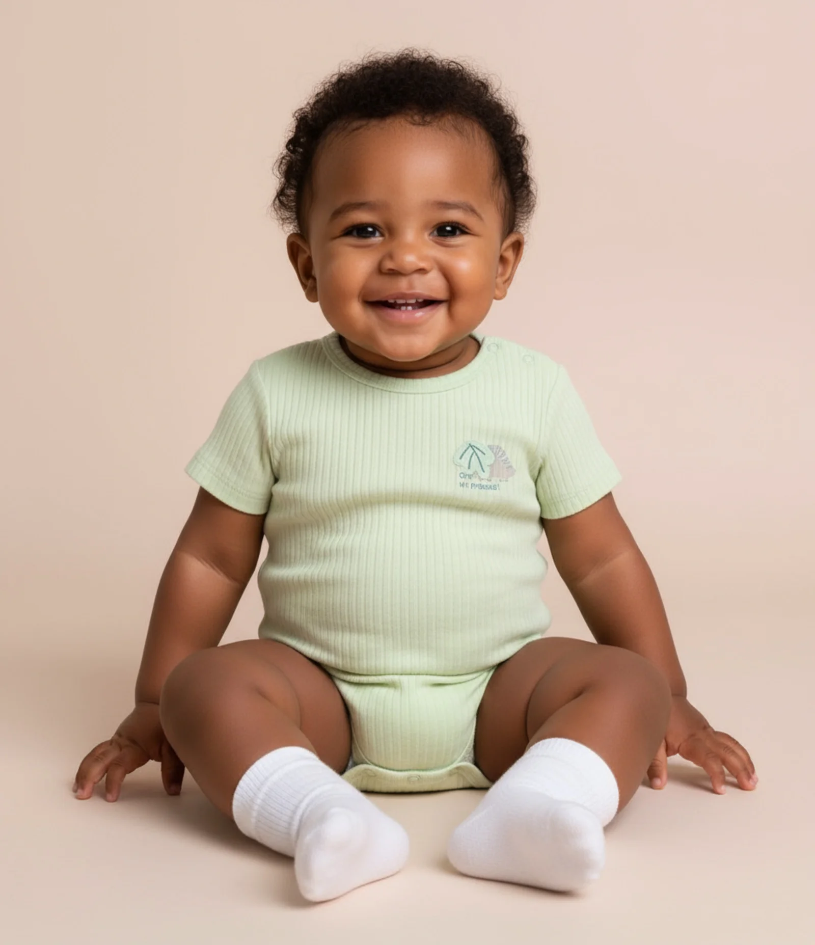 Body Infantil Canelado com Estampa Dinossauro - Tam 0 a 18 meses Verde 1