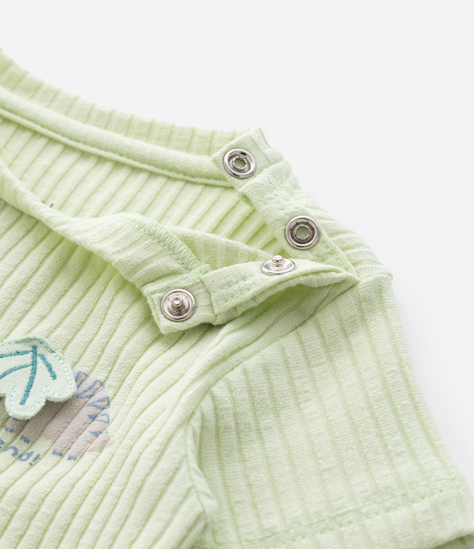 Body Infantil Canelado com Estampa Dinossauro - Tam 0 a 18 meses Verde 4