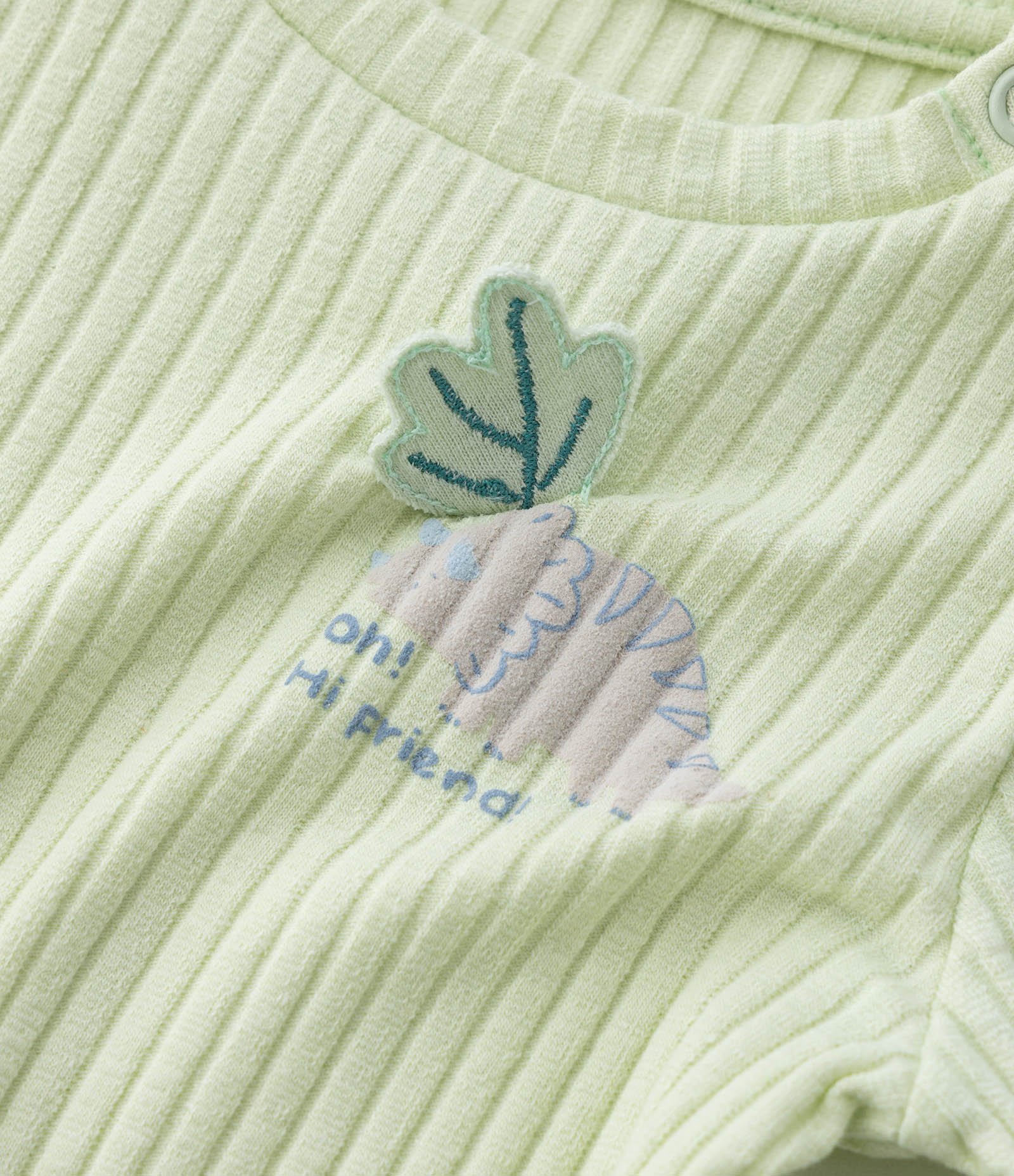 Body Infantil Canelado com Bordado Dinossauro - Tam 0 a 18 meses Verde 9