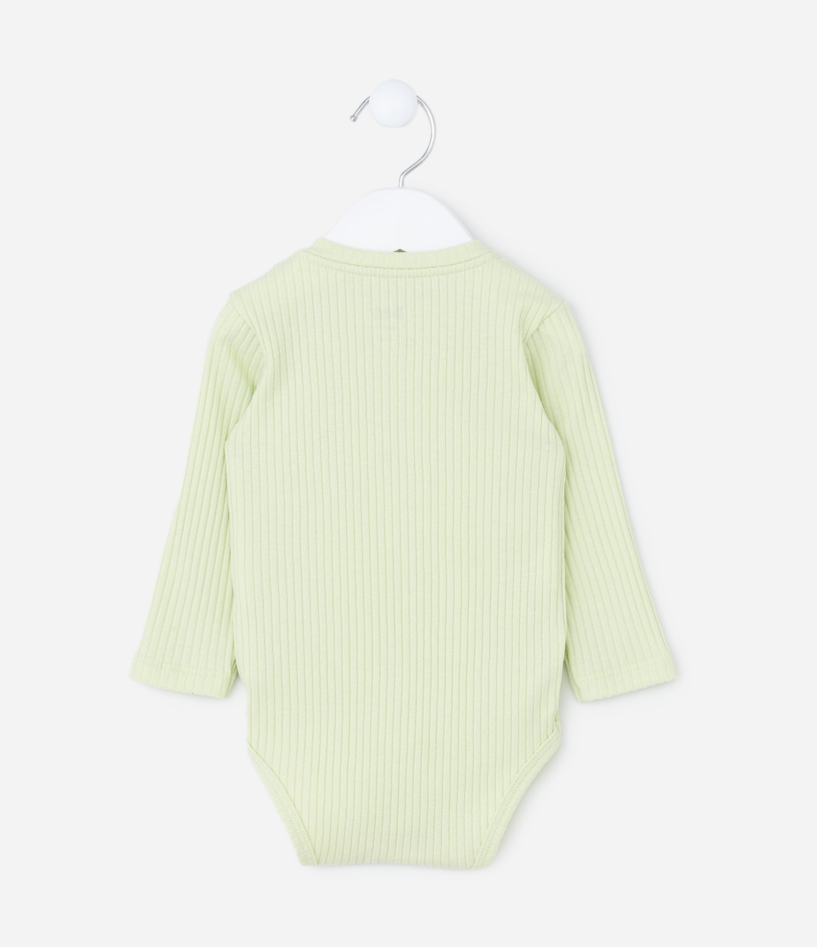 Body Infantil Canelado com Bordado Dinossauro - Tam 0 a 18 meses Verde 3