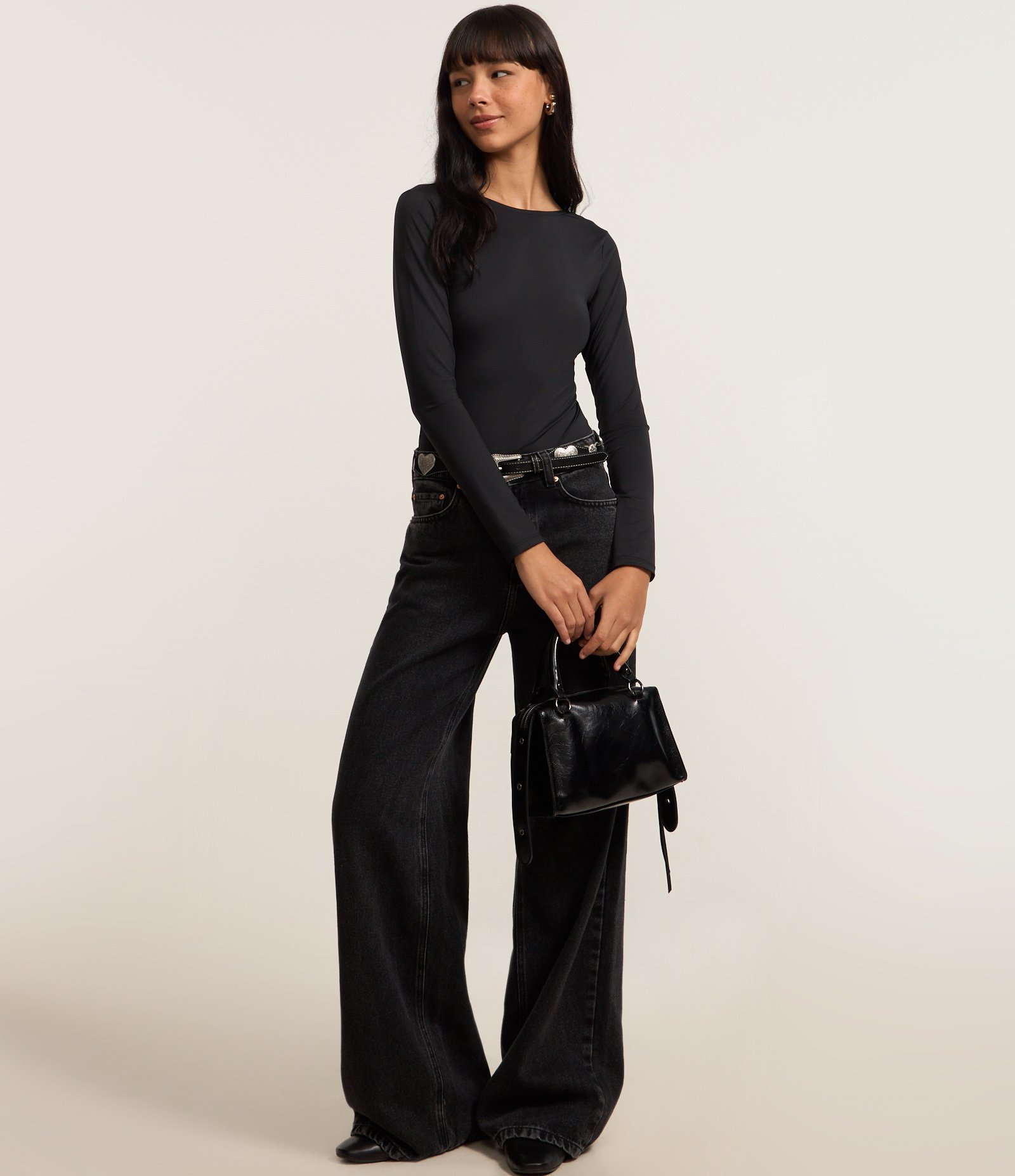 Body em Microfibra com Decote nas Costas Preto 2