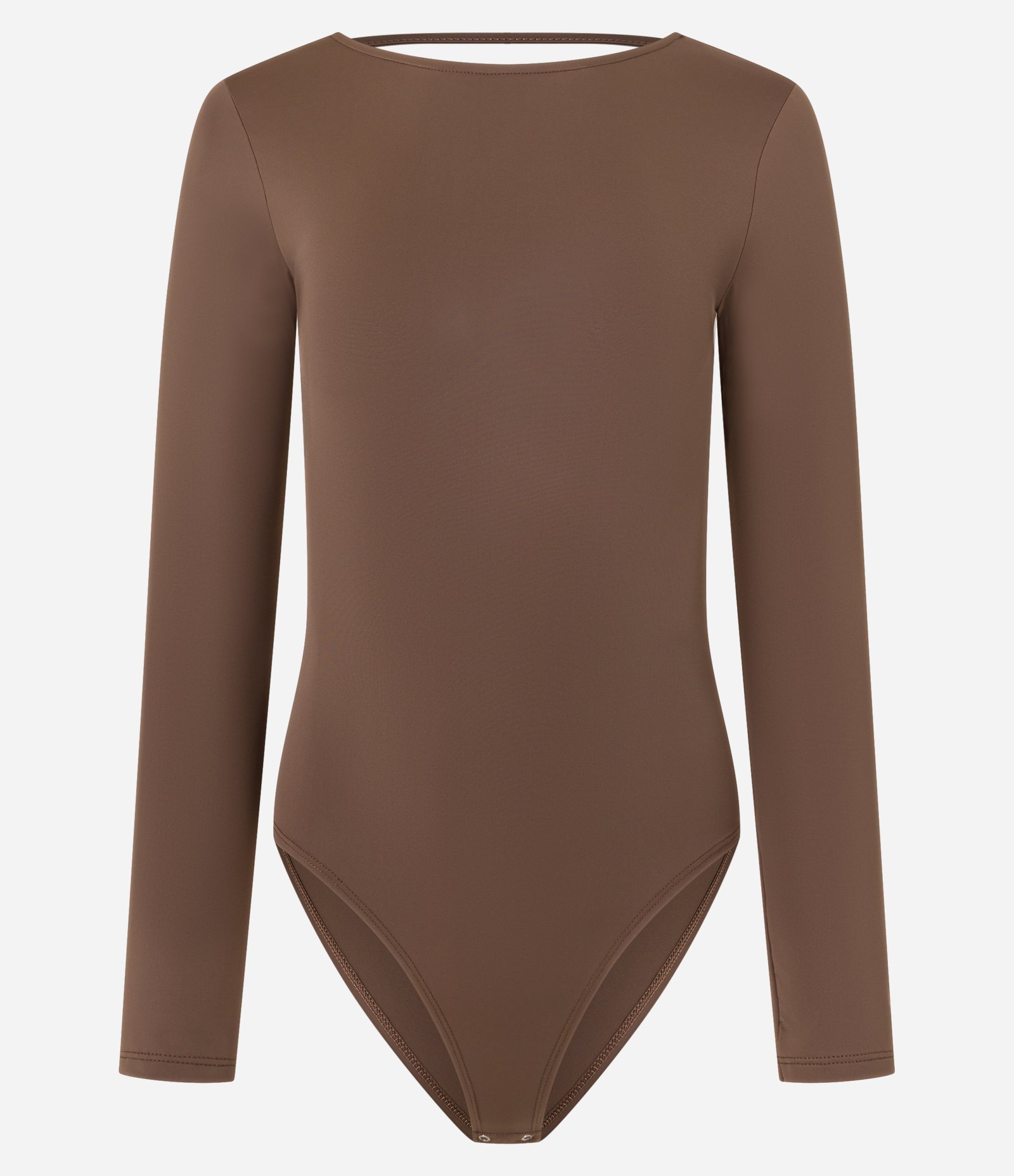 Body em Microfibra com Decote nas Costas Marrom 4