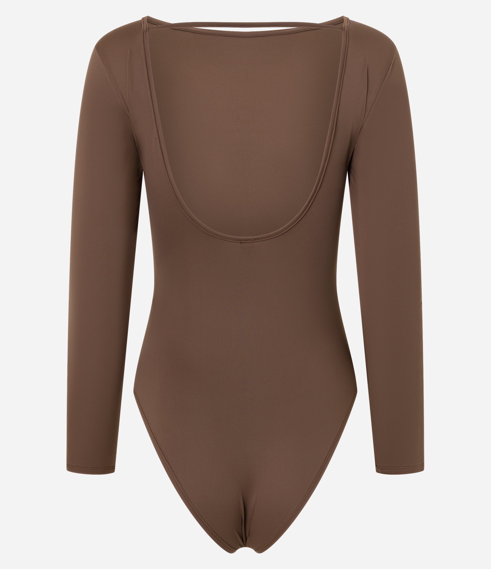 Body em Microfibra com Decote nas Costas Marrom 5