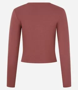 Blusa em Ribana com Detalhe em Renda Assimétrica