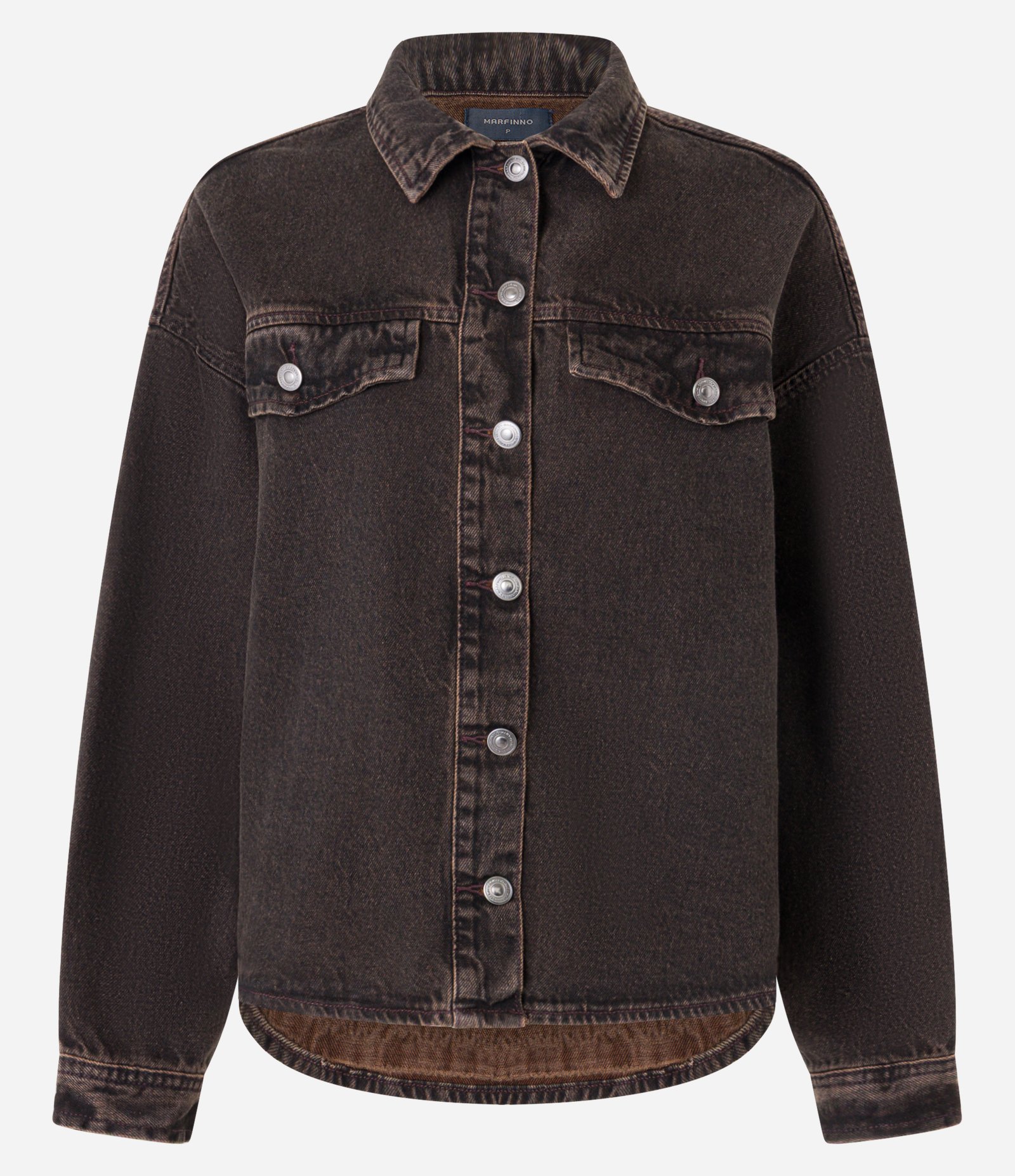 Jaqueta Western Trucker em Jeans com Efeito Sobretinto Marrom 5