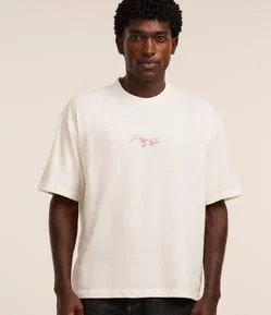 Camiseta Boxy em Algodão com Estampa Lettering