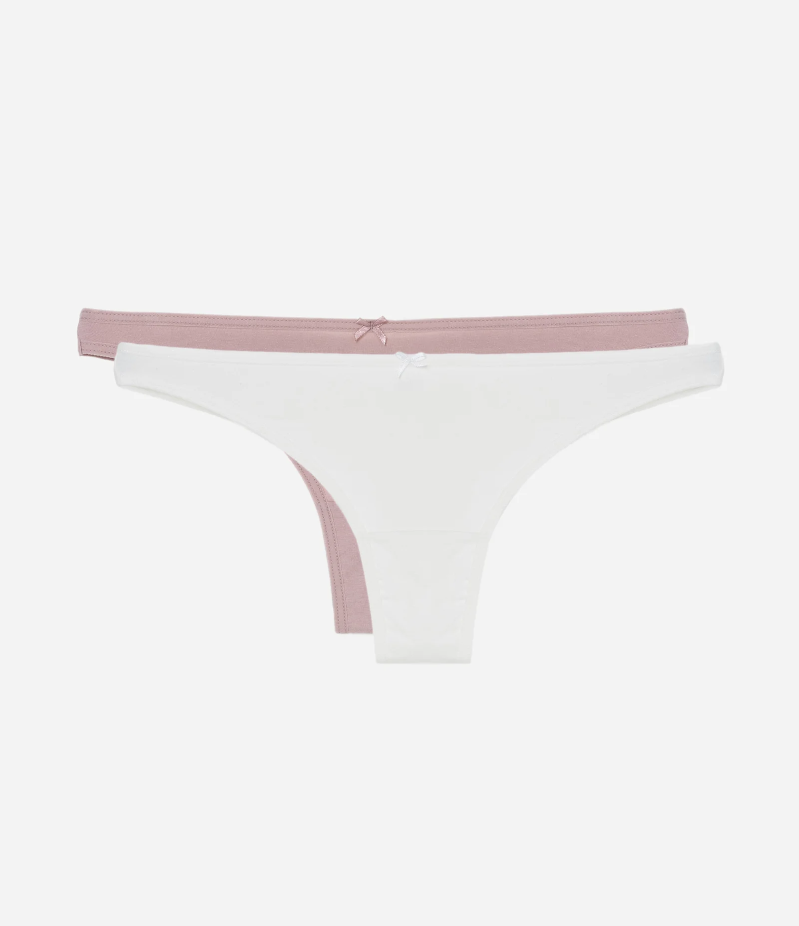 Kit 02 Calcinhas Biquíni em Algodão Fio Duplo Lilás/Branco 1