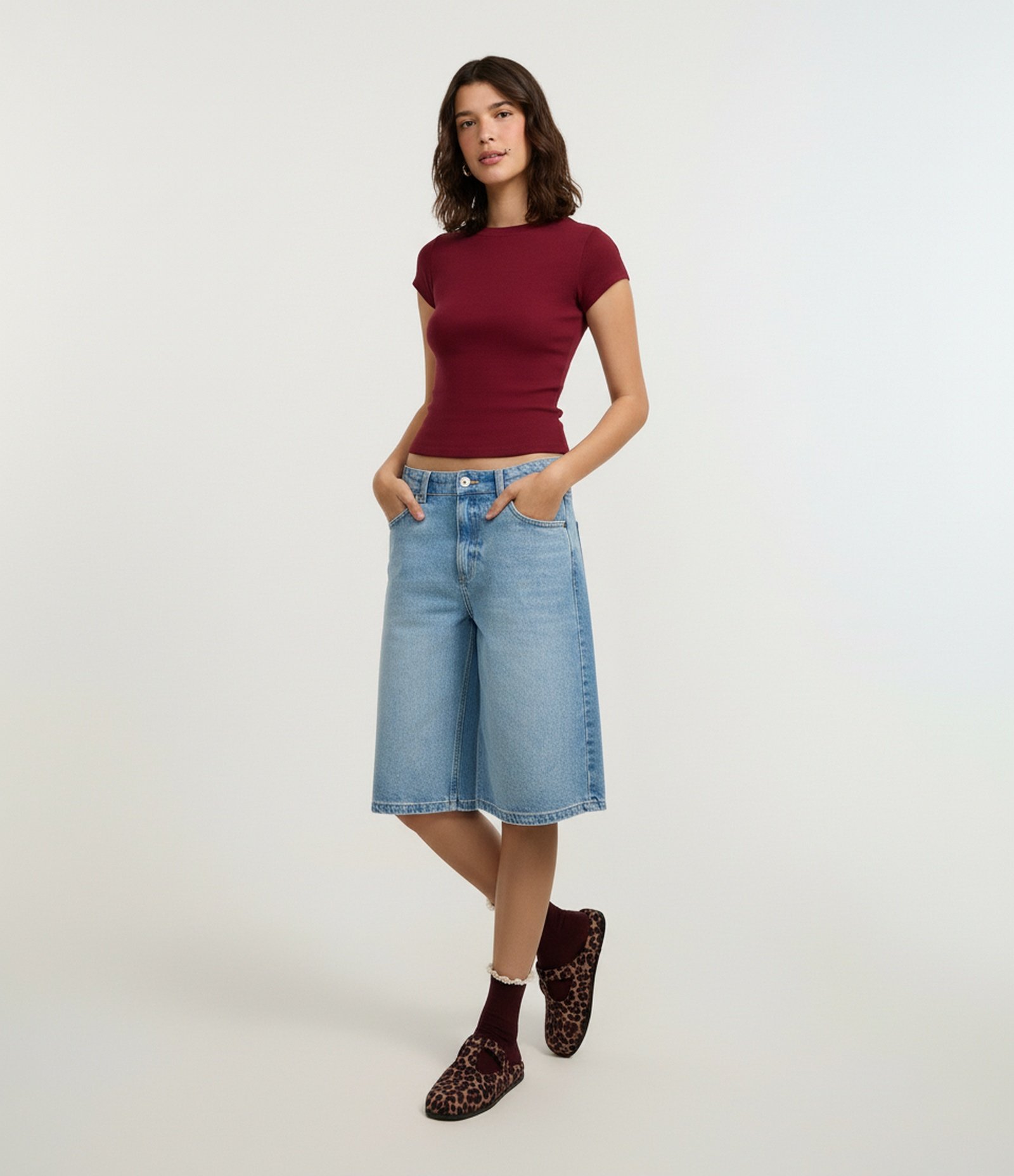 Blusa Básica Justinha e Alongada em Ribana Bordô 5