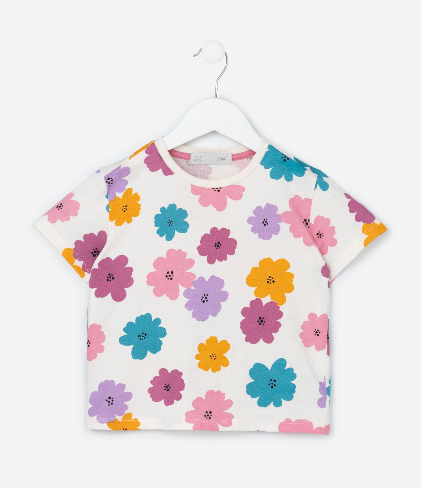 Conjunto Infantil Canelado com Estampa Floral - Tam 1 a 6 Anos Rosa 2