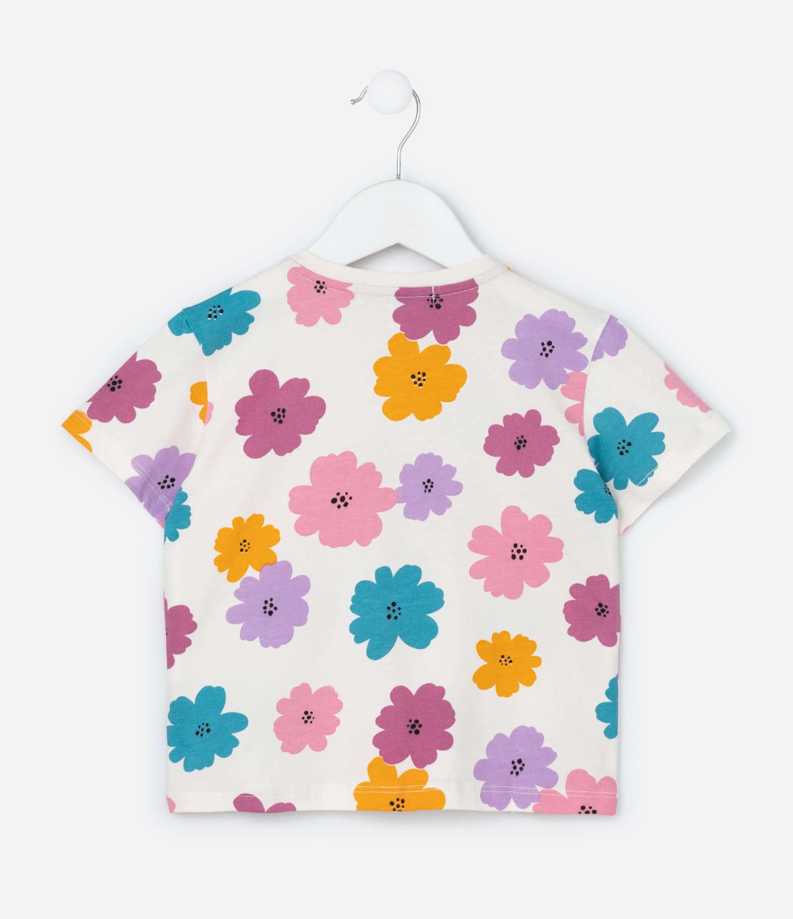 Conjunto Infantil Canelado com Estampa Floral - Tam 1 a 6 Anos Rosa 3
