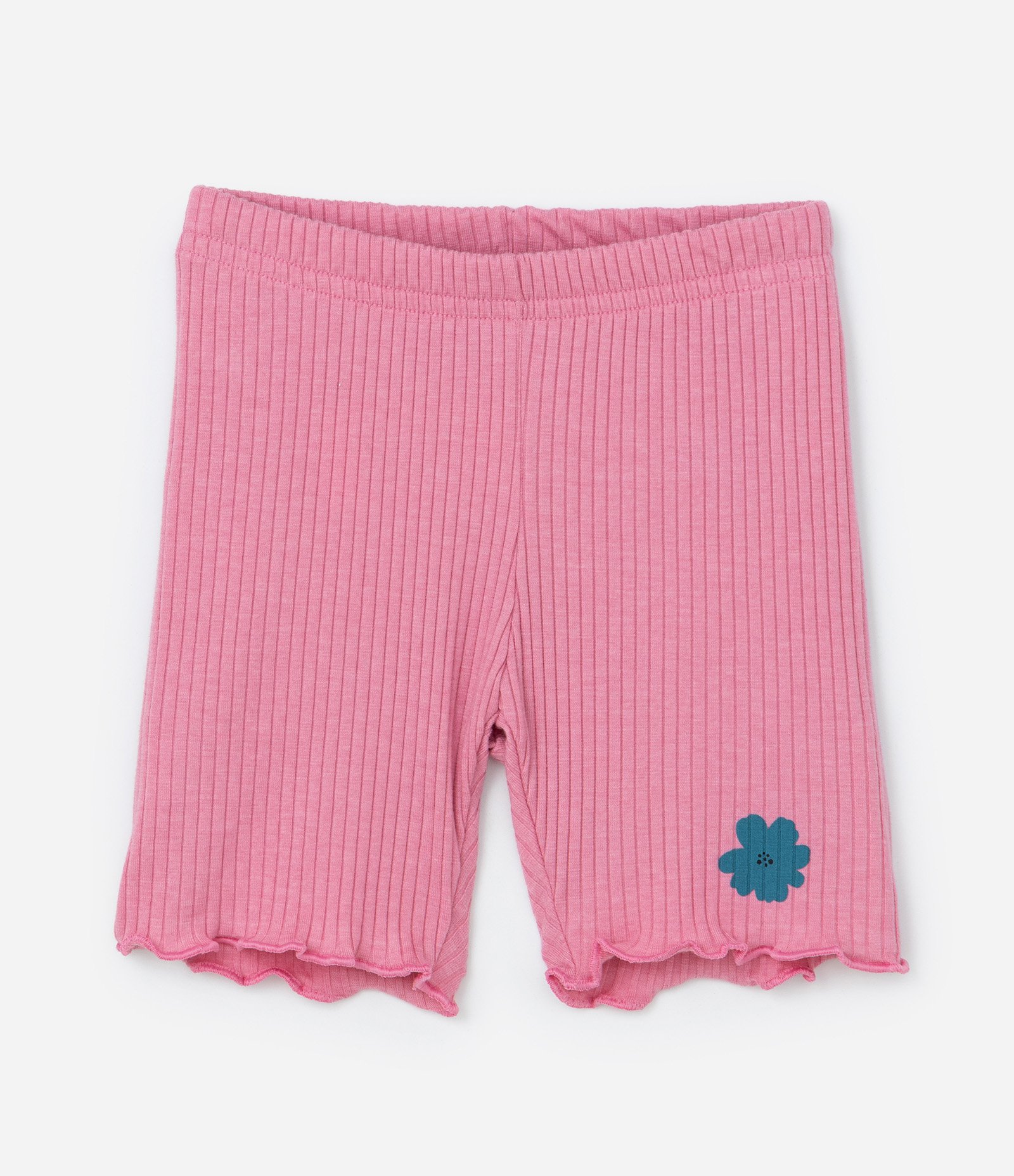 Conjunto Infantil Canelado com Estampa Floral - Tam 1 a 6 Anos Rosa 5