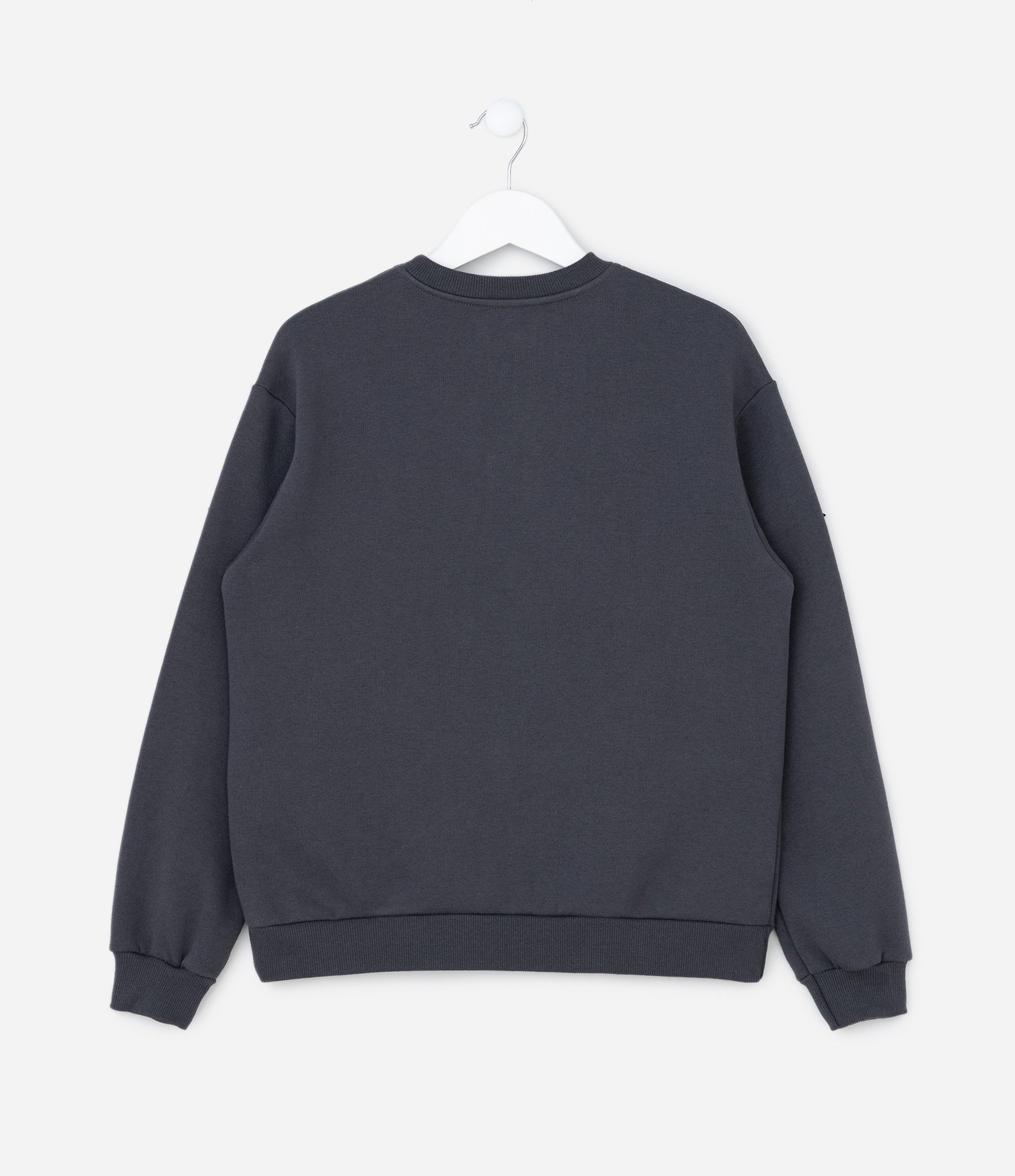 Casaco Infantil em Moletom com Laços Aplicados - Tam 5 a 14 Anos Cinza 2