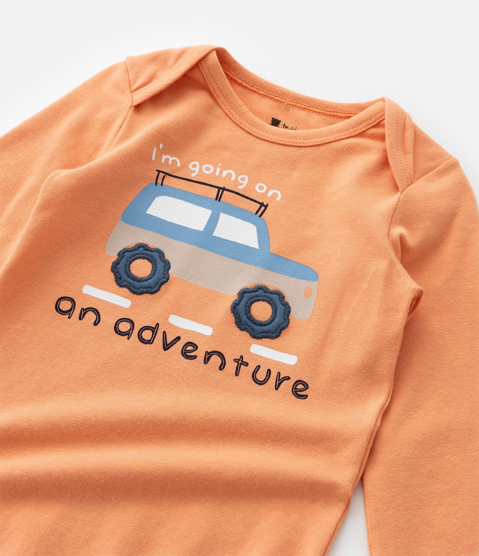 Body Infantil com Estampa Carro de Trilha - Tam 0 a 18 meses Laranja 7