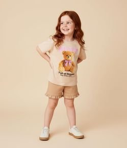Blusa Infantil com Estampa de Ursinho - Tam 1 a 6 Anos