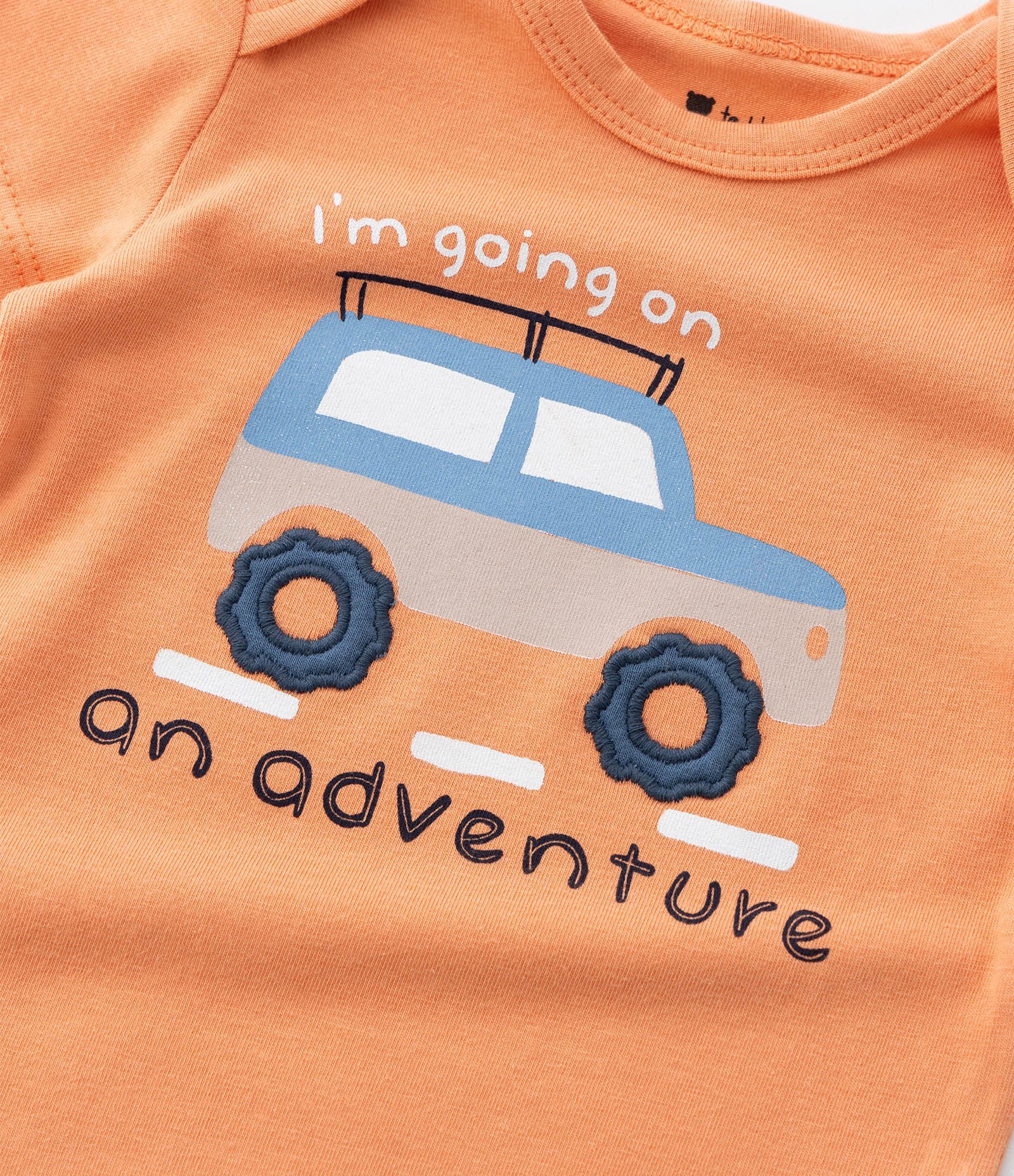 Body Infantil com Estampa Carro de Trilha - Tam 0 a 18 meses Laranja 7