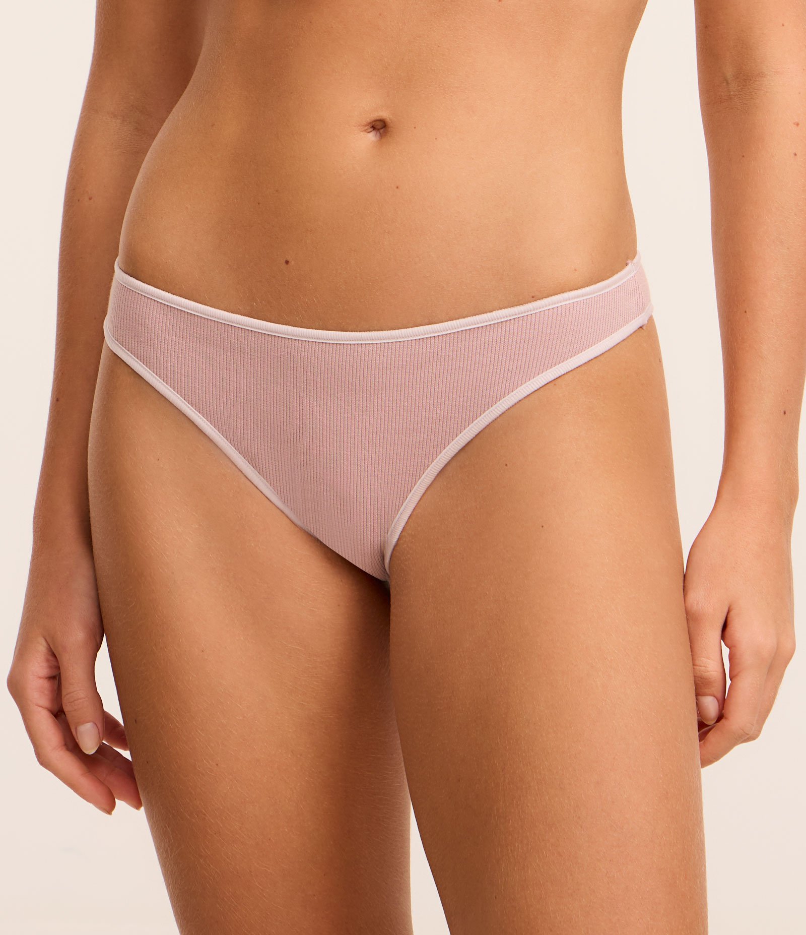Kit 02 Calcinhas Biquíni Fio com Contraste no Cós Rosa/Branco 3