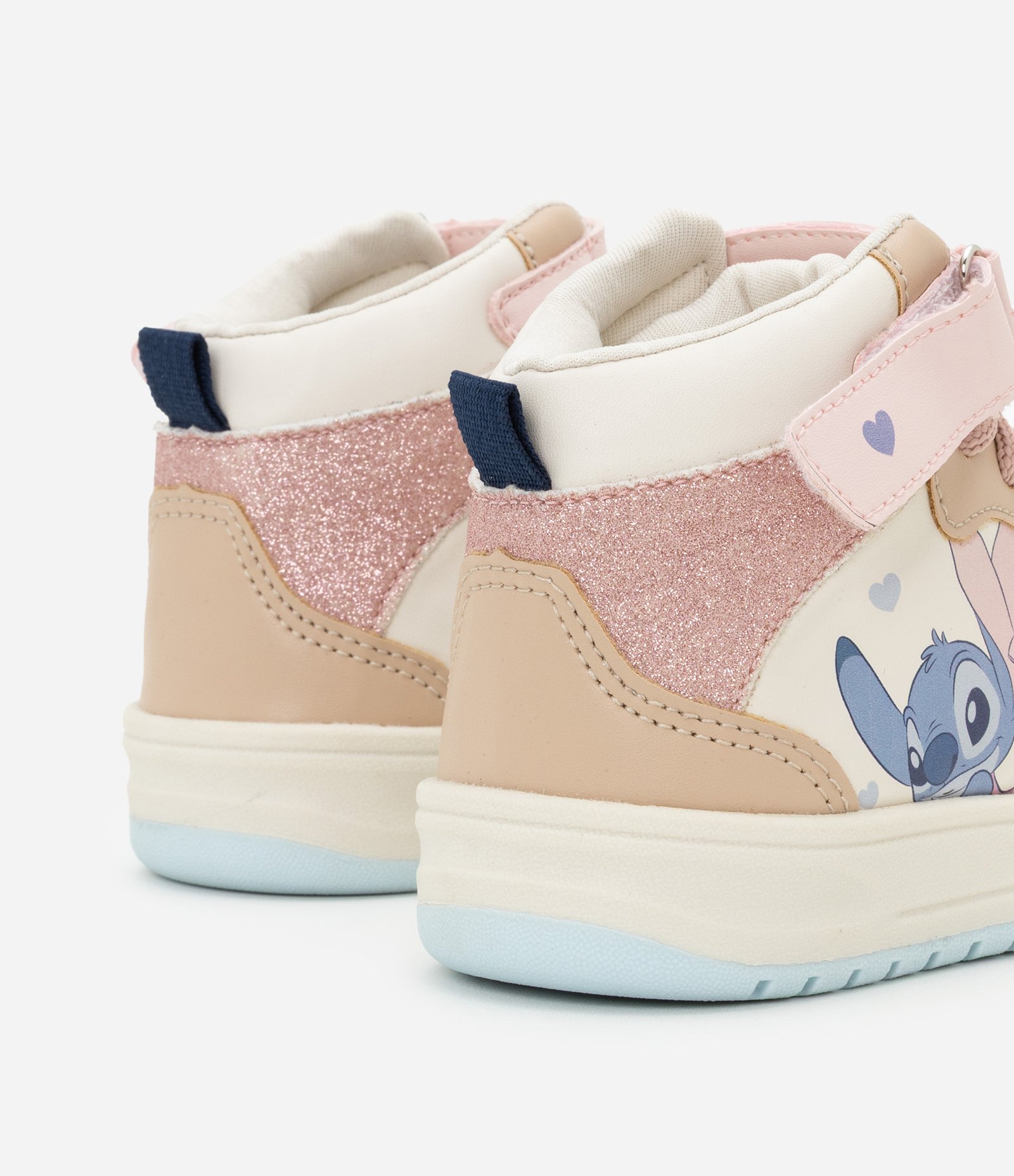 Tênis Abotinado Infantil com Estampa Stitch e Angel - Tam 28 o 34 Rosa 2