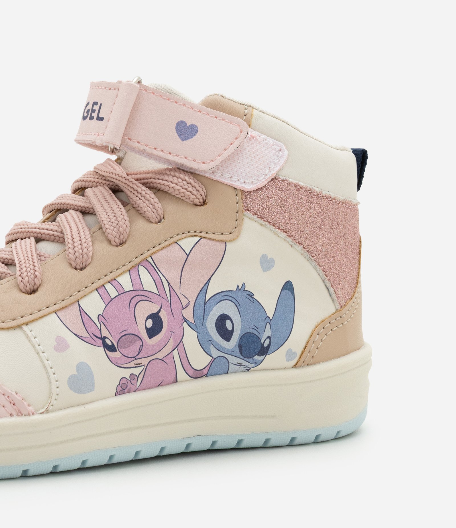 Tênis Abotinado Infantil com Estampa Stitch e Angel - Tam 28 o 34 Rosa 3
