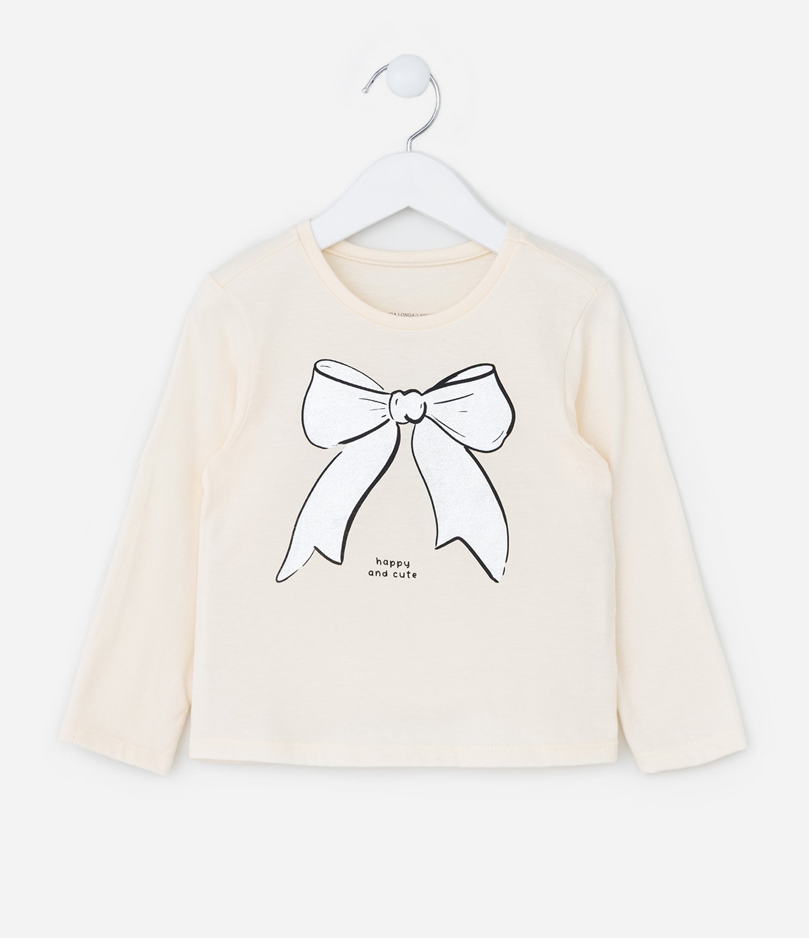 Blusa Infantil com Estampa de Laço - Tam 1 a 6 Anos Off White 1